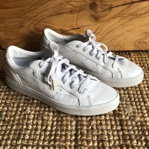 Adidas Sleek White Leather Sneakers